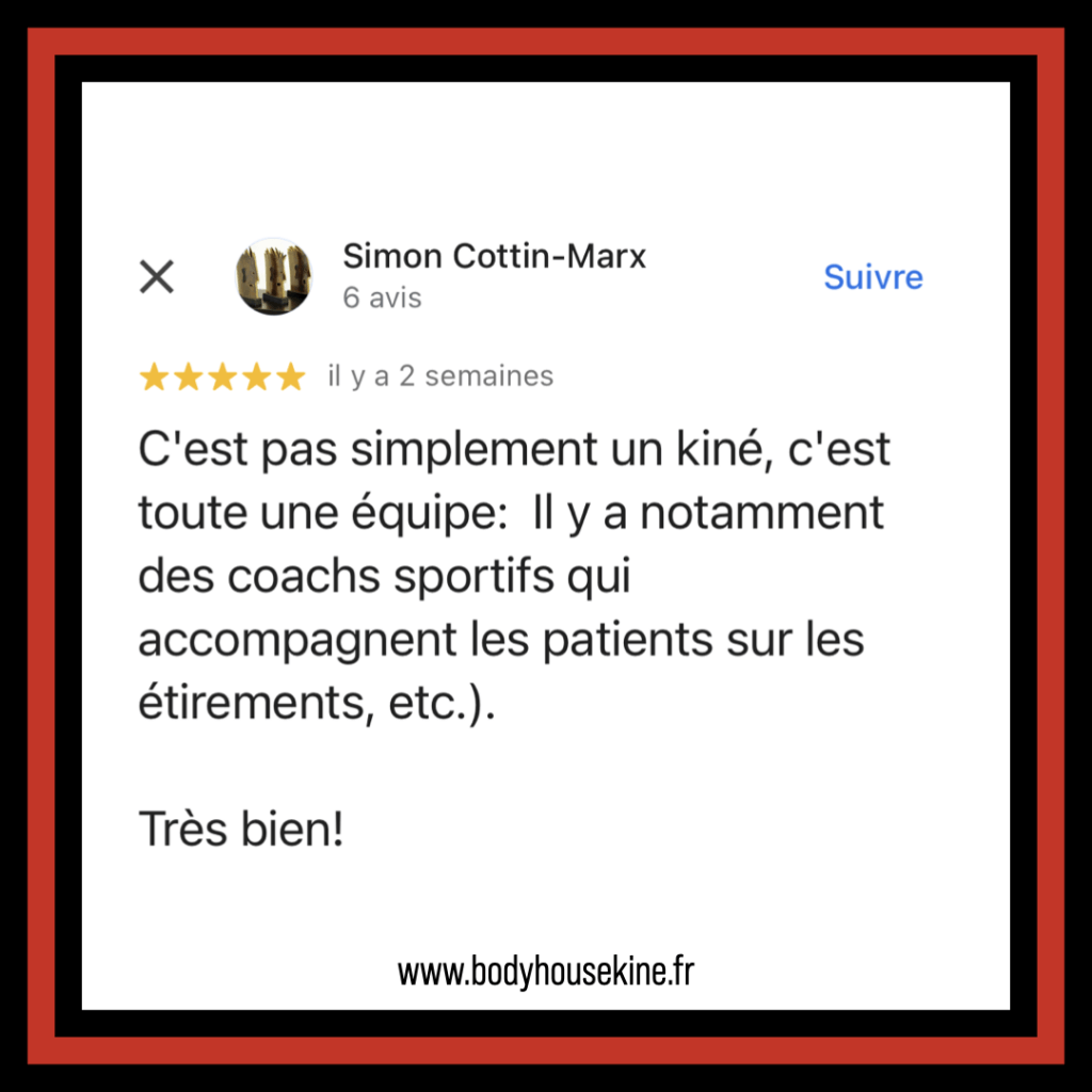 Avis clinique de kinésithérapie manuelle de Montreuil