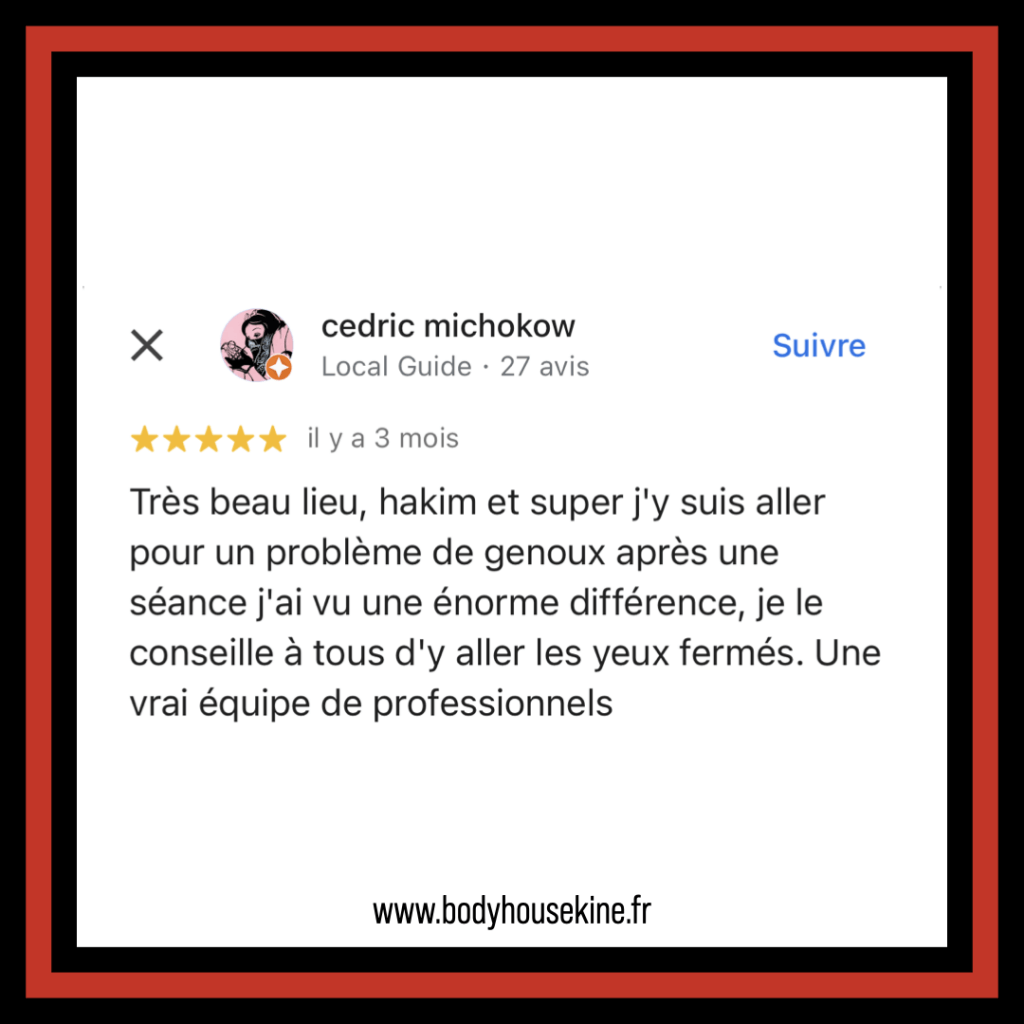 Avis clinique de kinésithérapie manuelle de Montreuil