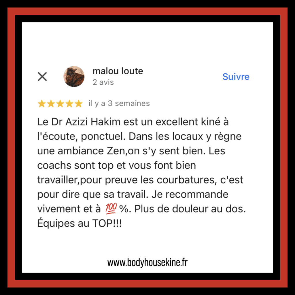 Avis clinique de kinésithérapie manuelle de Montreuil