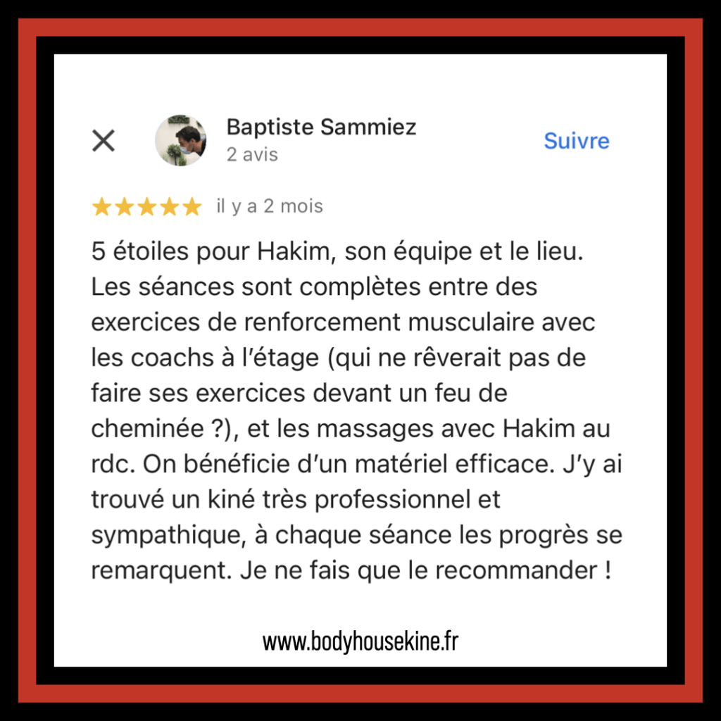 Avis clinique de kinésithérapie manuelle de Montreuil