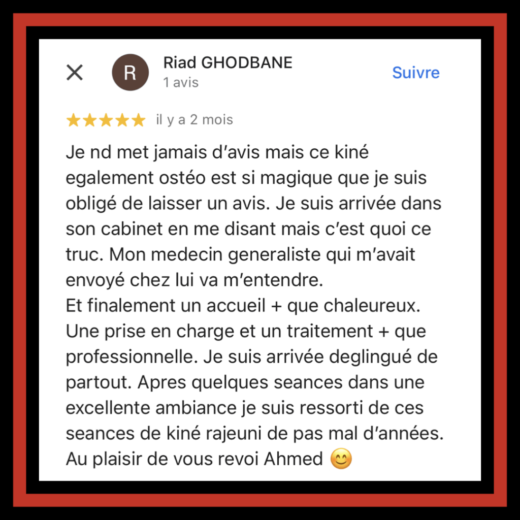 Avis clinique de kinésithérapie manuelle de Montreuil