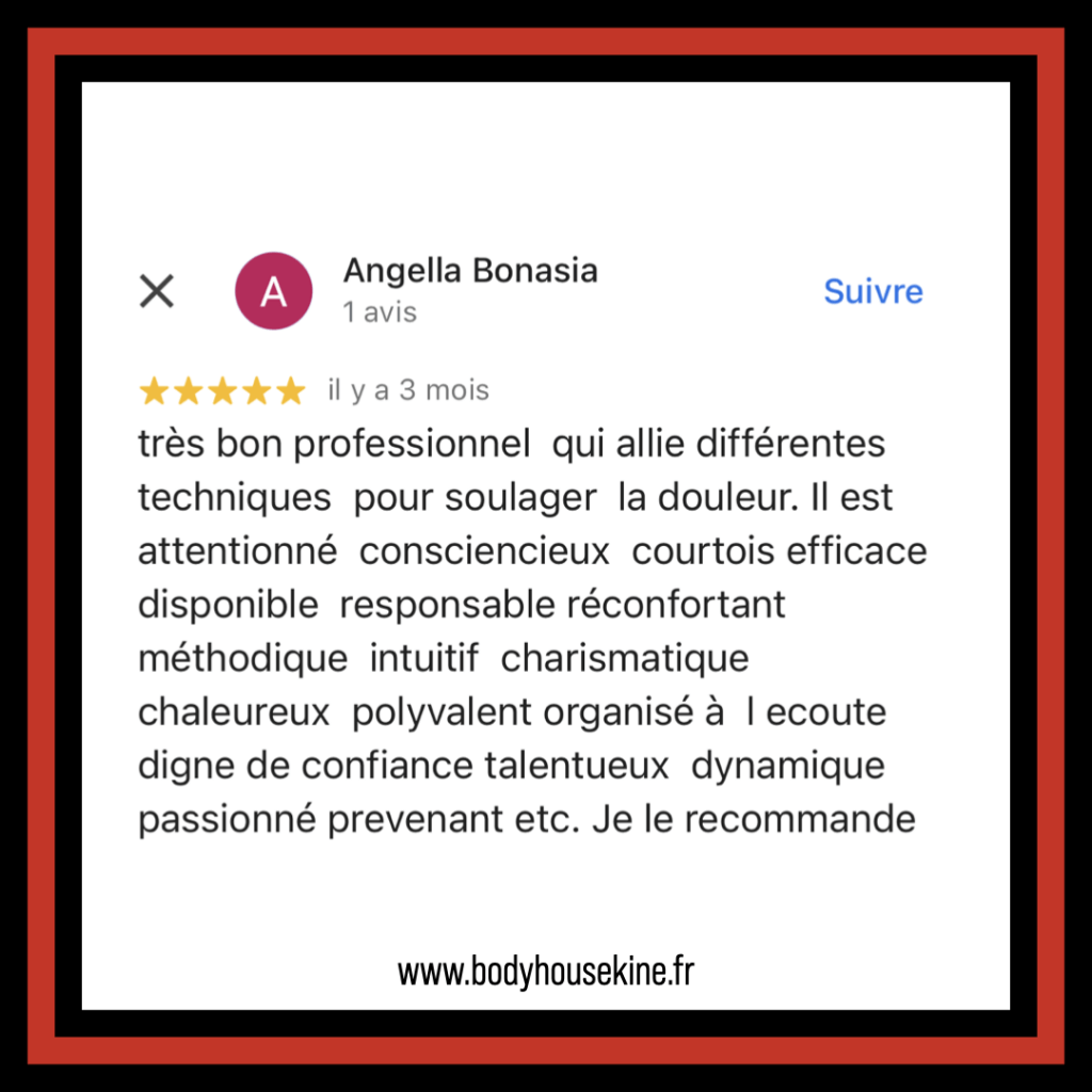 Avis clinique de kinésithérapie manuelle de Montreuil