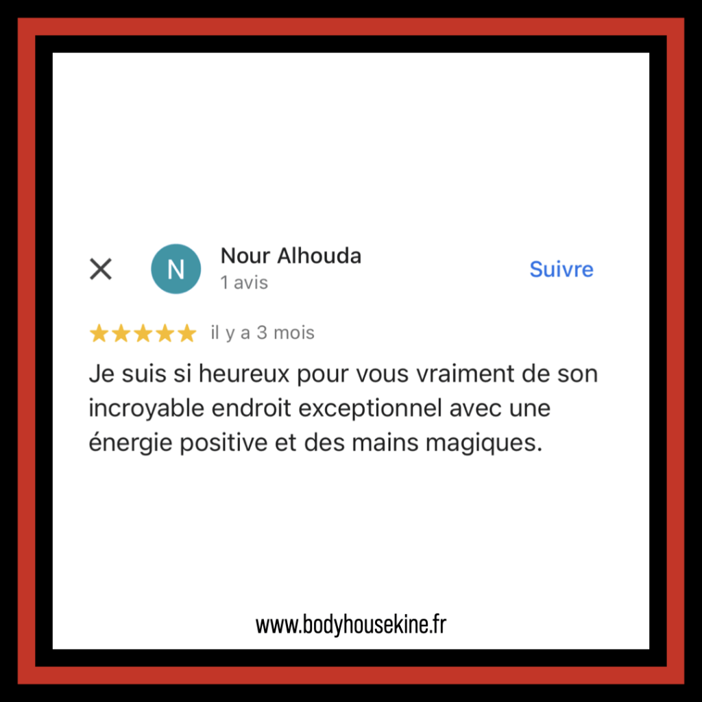 Avis clinique de kinésithérapie manuelle de Montreuil