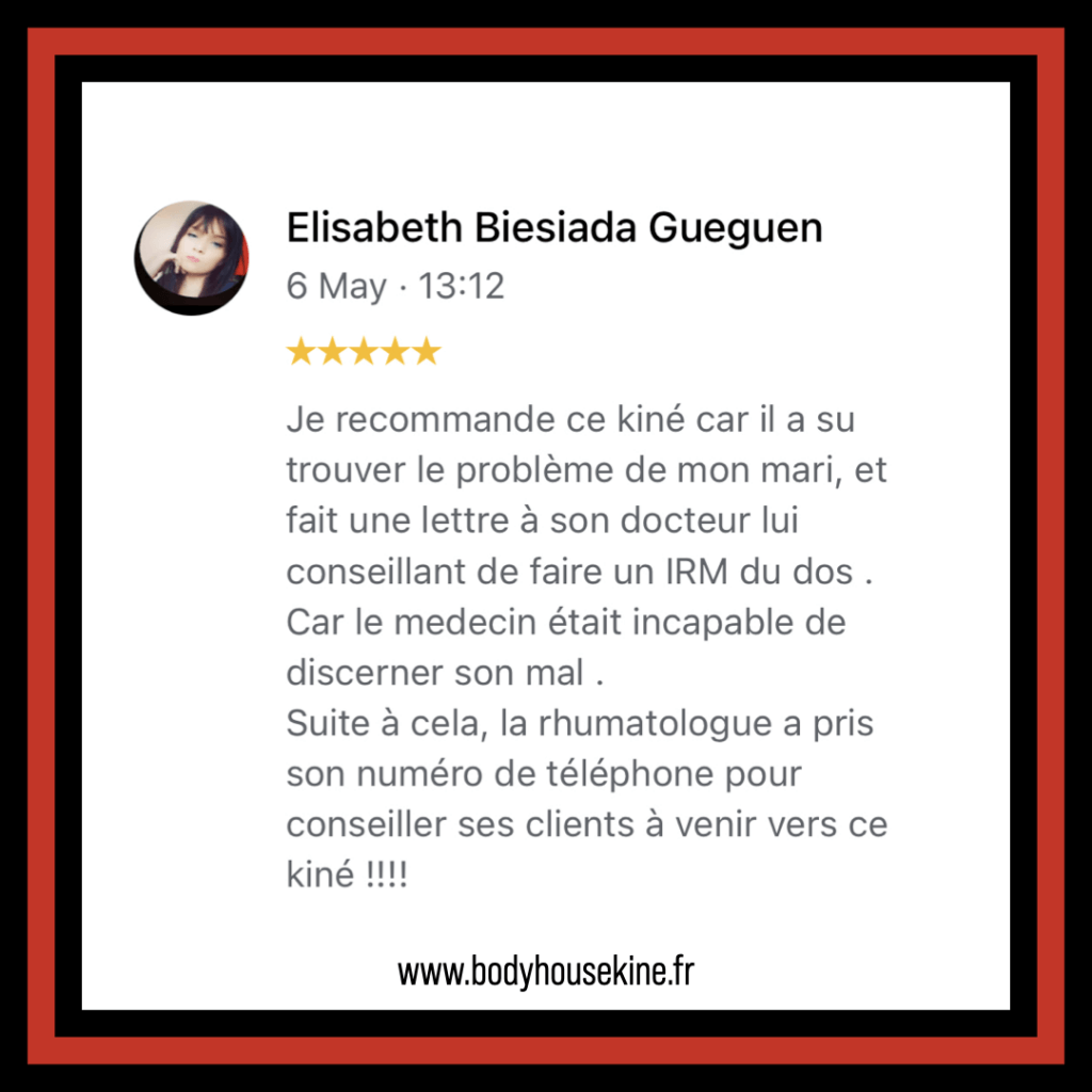 Avis clinique de kinésithérapie manuelle de Montreuil