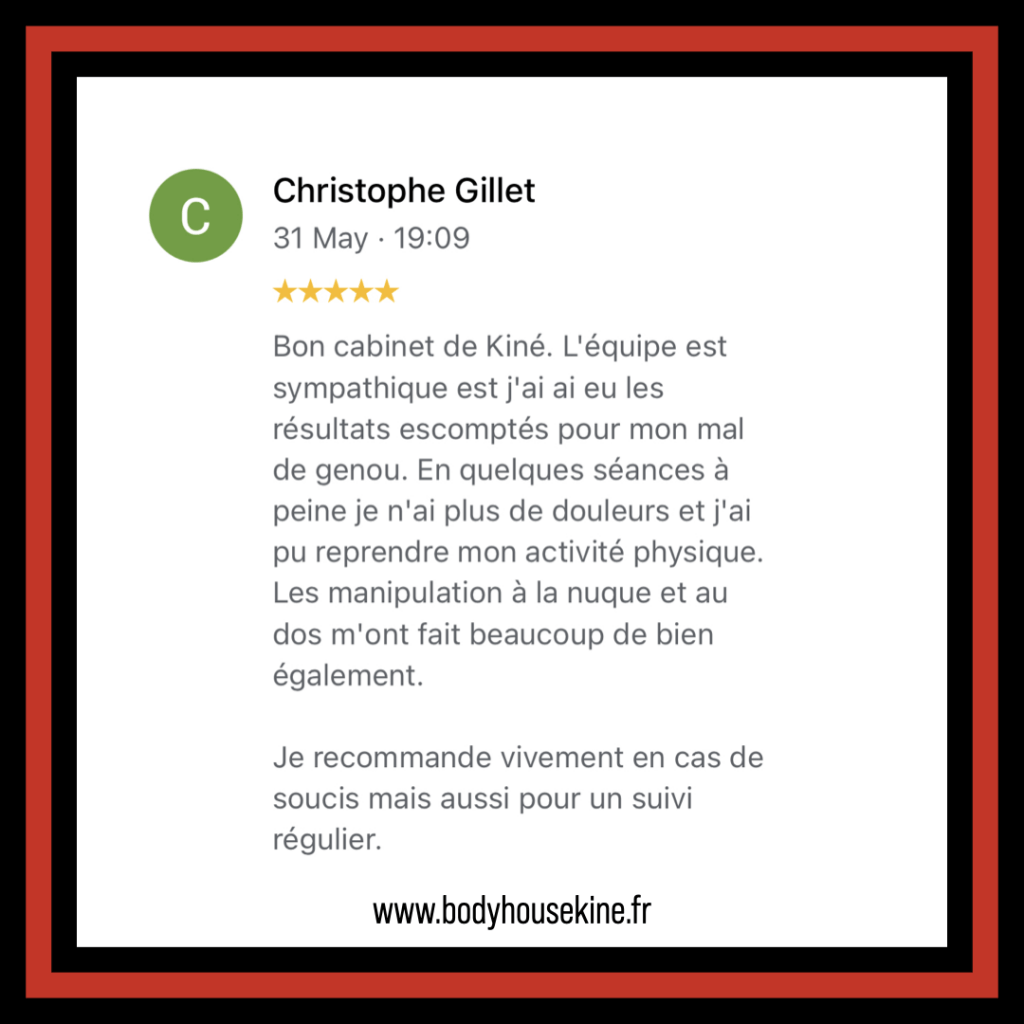 Avis clinique de kinésithérapie manuelle de Montreuil